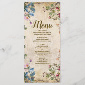Menu Mariage botanique de fleurs sauvages bohème d'auto (Dos)
