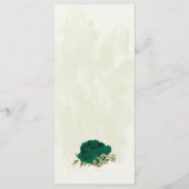 Menu mariage botanique des fleurs beiges vert émeraude (Dos)