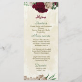 Menu Mariage botanique des fleurs de champagne de Bourg (Devant)