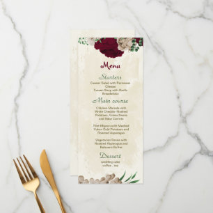 Menu Mariage botanique des fleurs de champagne de Bourg