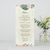 Menu mariage botanique des fleurs vert sauge (Debout devant)
