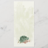 Menu mariage botanique des fleurs vert sauge (Dos)