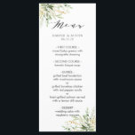Menu Mariage botanique du feuillage vert<br><div class="desc">Ce menu mariage est composé de feuilles d'aquarelle peints dans différentes tonalités de vert. Pour une personnalisation plus avancée de cette conception,  veuillez cliquer sur le bouton "Personnaliser". Des articles correspondants sont également disponibles.</div>