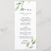 Menu Mariage Botanique du Foliage Vert (Devant)