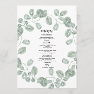 Menu Mariage Botanique Élégant avec Verdure