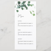 Menu Mariage Botanique Eucalyptus Aquarelle (Devant)