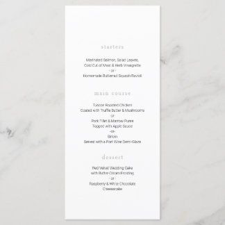 Menu Mariage botanique, mariage minimal
