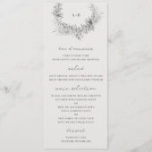 Menu Mariage Botanique Minimaliste d'Art Fin (Devant)