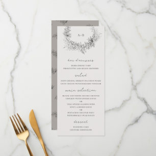 Menu Mariage Botanique Minimaliste d'Art Fin