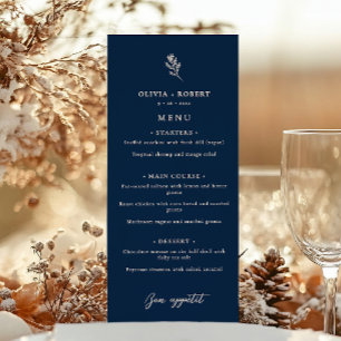 Menu Mariage Botanique Minimaliste Élégant