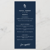 Menu Mariage Botanique Minimaliste Élégant (Devant)