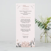 Menu mariage botanique rose foncé et poussiéreux (Debout devant)