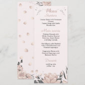 Menu mariage botanique rose foncé et poussiéreux (Devant / Derrière)