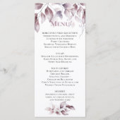 Menu Mariage botanique rose Mauve (Devant)