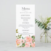 Menu Mariage botanique rose pâle (Debout devant)