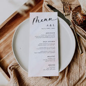 Menu Mariage botanique rustique simple
