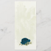 Menu mariage botanique turquoise bleu et beige (Dos)