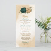 Menu Mariage botanique vert émeraude beige or (Debout devant)