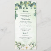 Menu Mariage botanique vert eucalyptus décoration de dî (Devant)