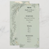 Menu Mariage Botanique Vert Sauge (Devant / Derrière)