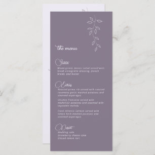 Menu mariage Botanique & Violet Vintage
