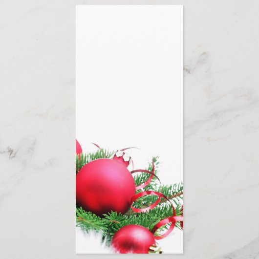 Menu Mariage Boules de Noël Rouge (Dos)