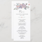 Menu Mariage Bouquet Fleur sauvage aquarelle (Devant / Derrière)