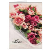Menu Mariage Bouquet rose (Devant)