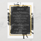 Menu Mariage Bouquet Rose or noir (Devant)