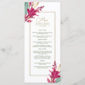 Menu Mariage Bourgogne & Gold Bloom (Devant)