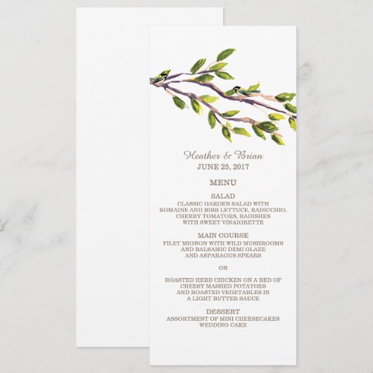 Menu Mariage Branches broyées (Devant / Derrière)