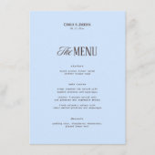 Menu Mariage Brun et Bleu (Devant)