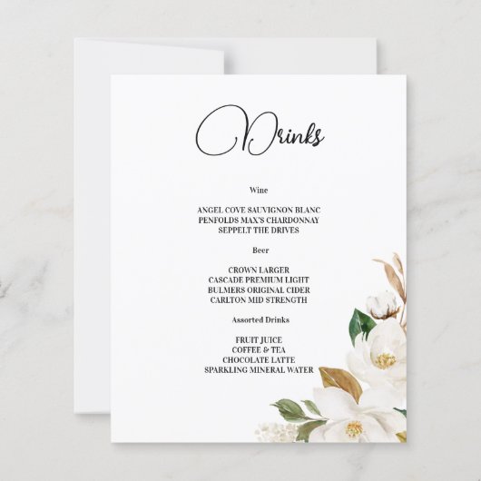 MENU MARIAGE budget. (Dos)