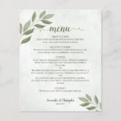 Menu Mariage Budget Feuille Sage Green (Devant)