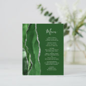 Menu Mariage Budget Hunter Green Silver Agate (Debout devant)