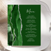 Menu Mariage Budget Hunter Green Silver Agate