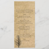 Menu Mariage Burlap and Birch Posh (Devant)
