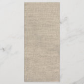 Menu Mariage Burlap de cadre rustique blanc (Dos)