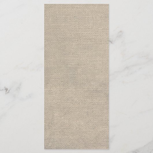 Menu Mariage Burlap de cadre rustique blanc (Dos)