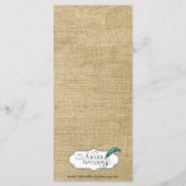 Menu Mariage Burlap Ouest (Dos)