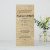 Menu Mariage Burlap Ouest (Debout devant)