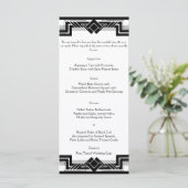 Menu Mariage cadre Art déco noir blanc argenté (Debout devant)