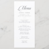 Menu Mariage Calligraphie Chic Classique (Devant)