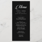 Menu Mariage calligraphié classique noir et blanc (Devant)