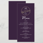 Menu Mariage Calligraphié Élégant (Devant / Derrière)