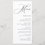 Menu Mariage Calligraphie Fantaisie Noir (Devant)