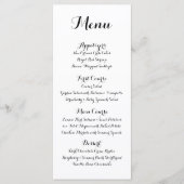 Menu Mariage Calligraphie Lettré à la main (Devant)