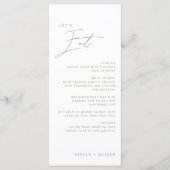 Menu Mariage Calligraphié Moderne Vert Sauge (Devant)