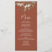 Menu mariage Calligraphie Terracotta Floral (Devant)