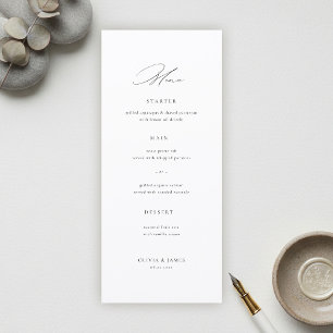 Menu Mariage calligraphie typographique minimaliste mod